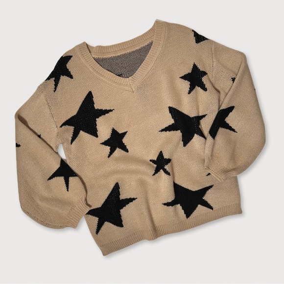 Black & Tan Star Sweater - Picture 4 of 7